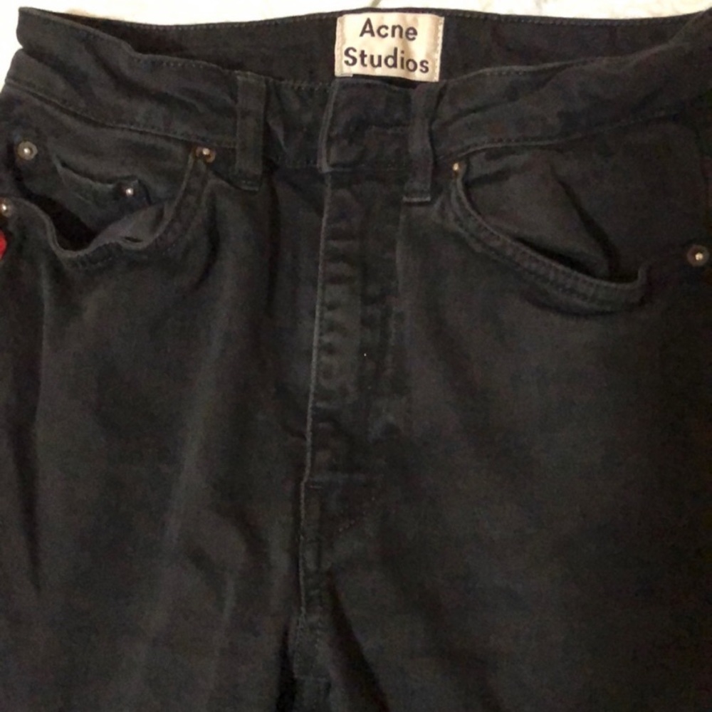 Black acne skinny jeans women